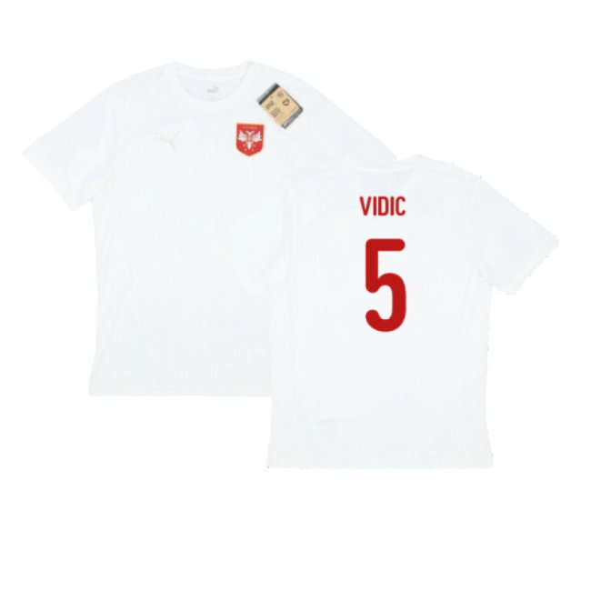 2024-2025 Serbia Training Jersey (White) (Vidic 5)-SoccerKits Hub | Buy Soccer Jerseys Online